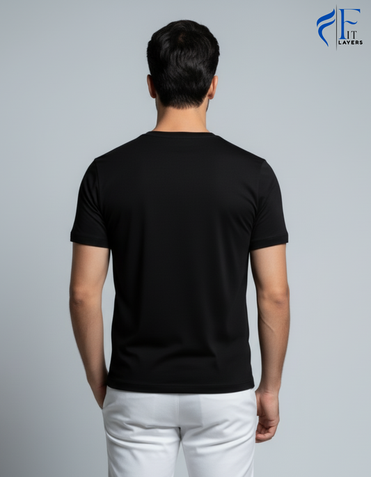 REGULAR FIT BLACK T SHIRT