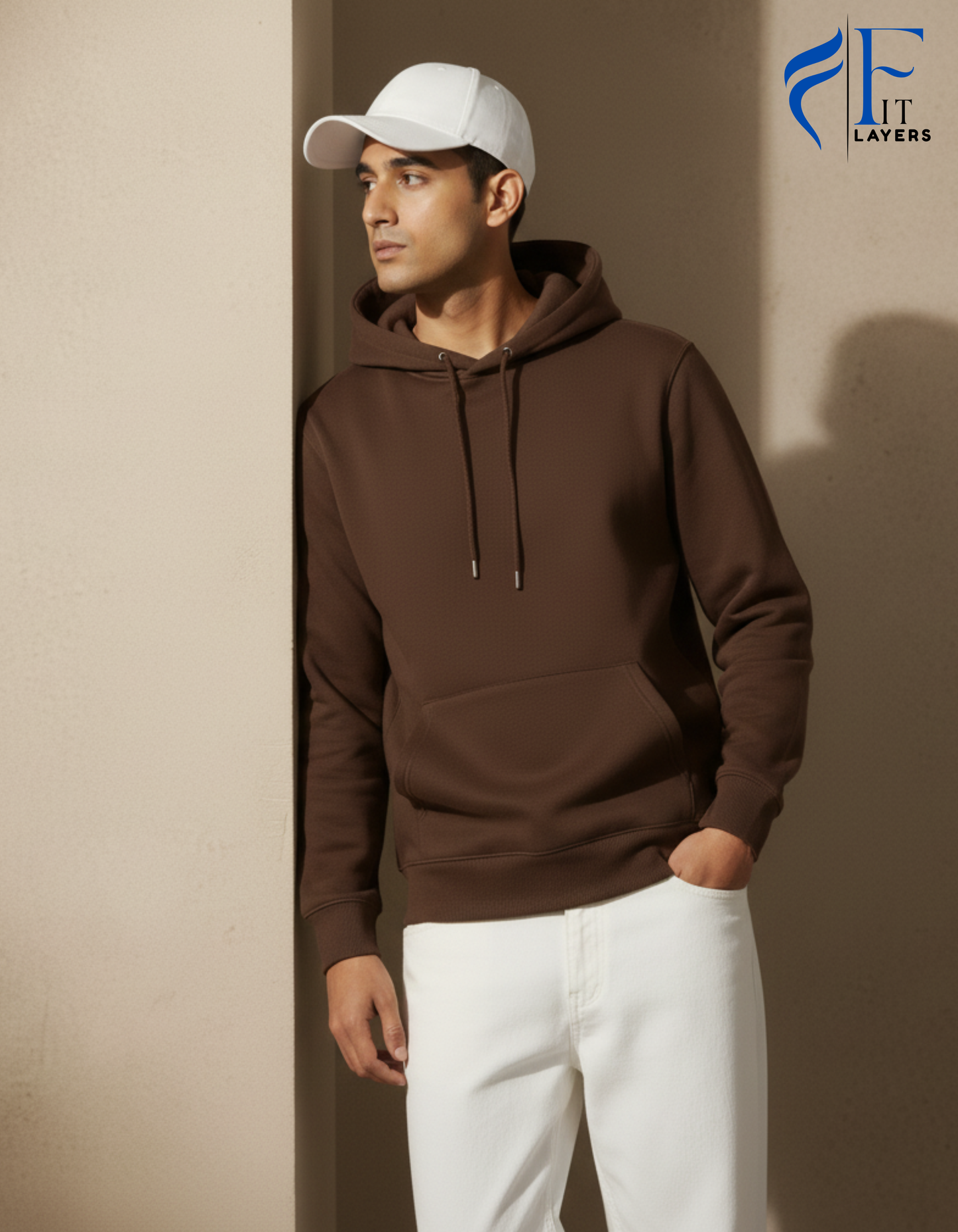 Royal Brown Cotton Hoodie