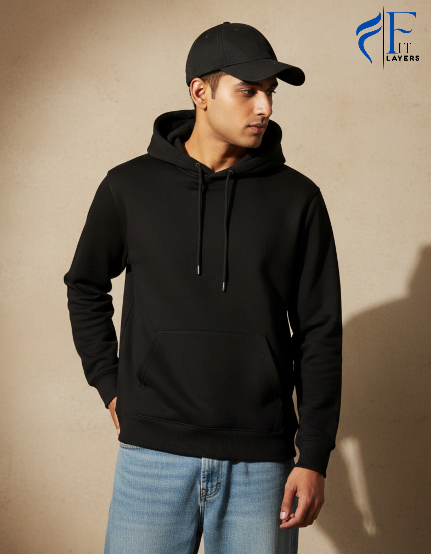 Black  Cotton Hoodie