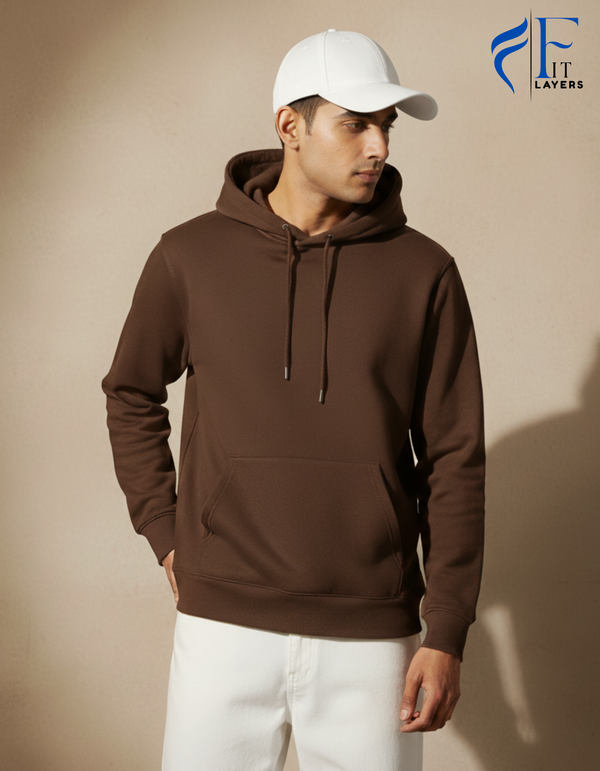 Royal Brown Cotton Hoodie