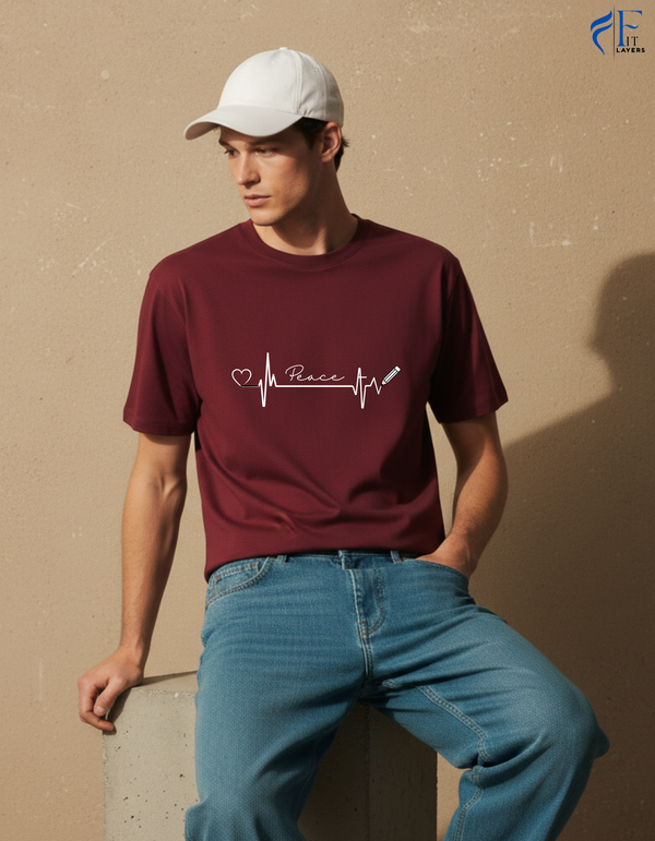 Fit Layers Maroon T - Shirt