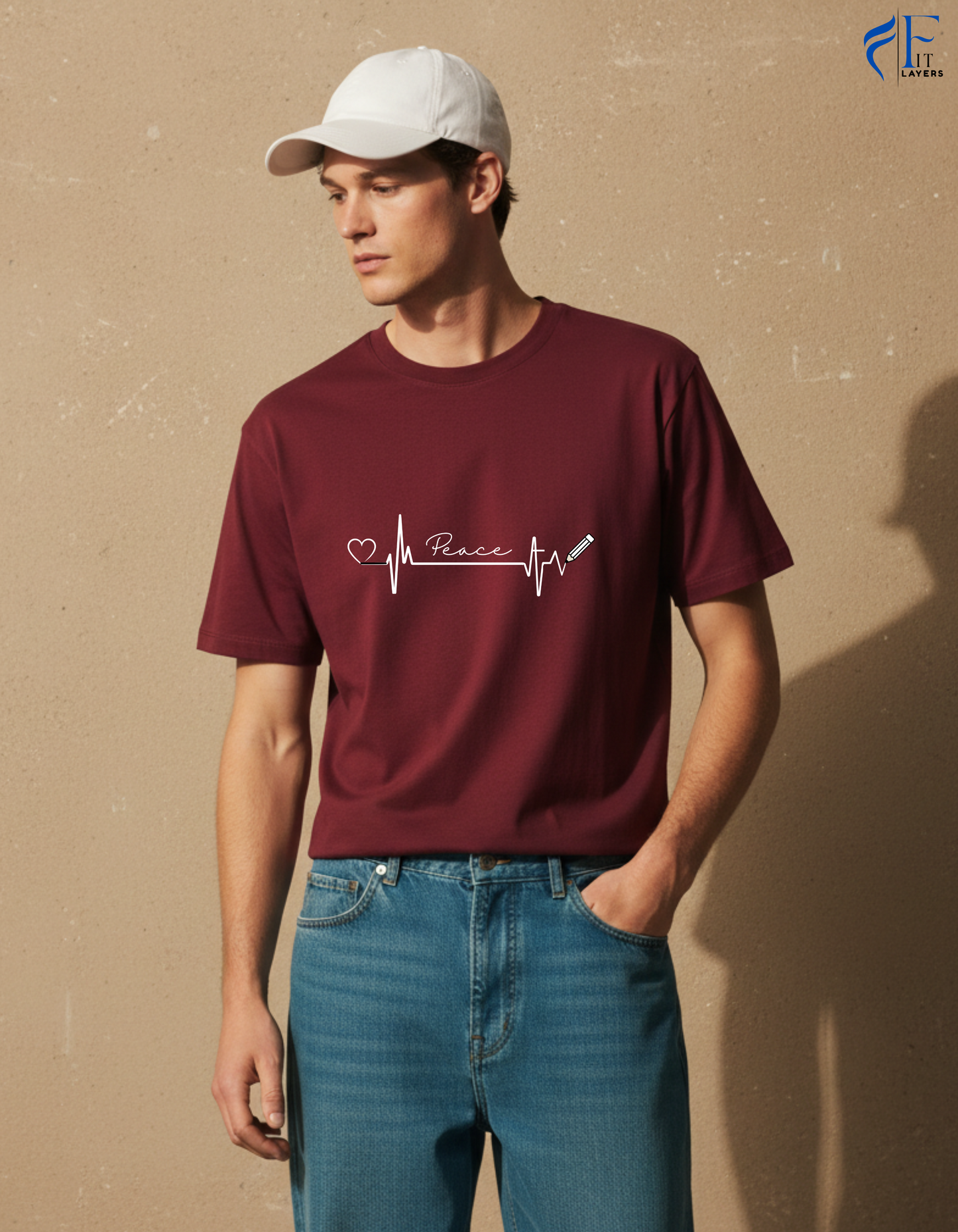 Fit Layers Maroon T - Shirt