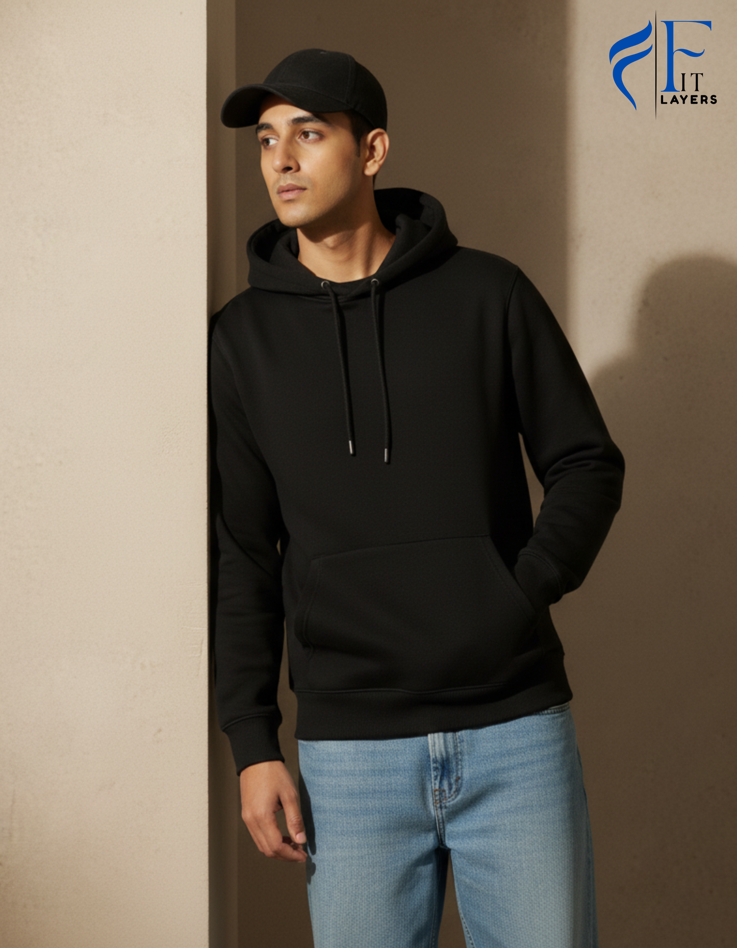 Black  Cotton Hoodie